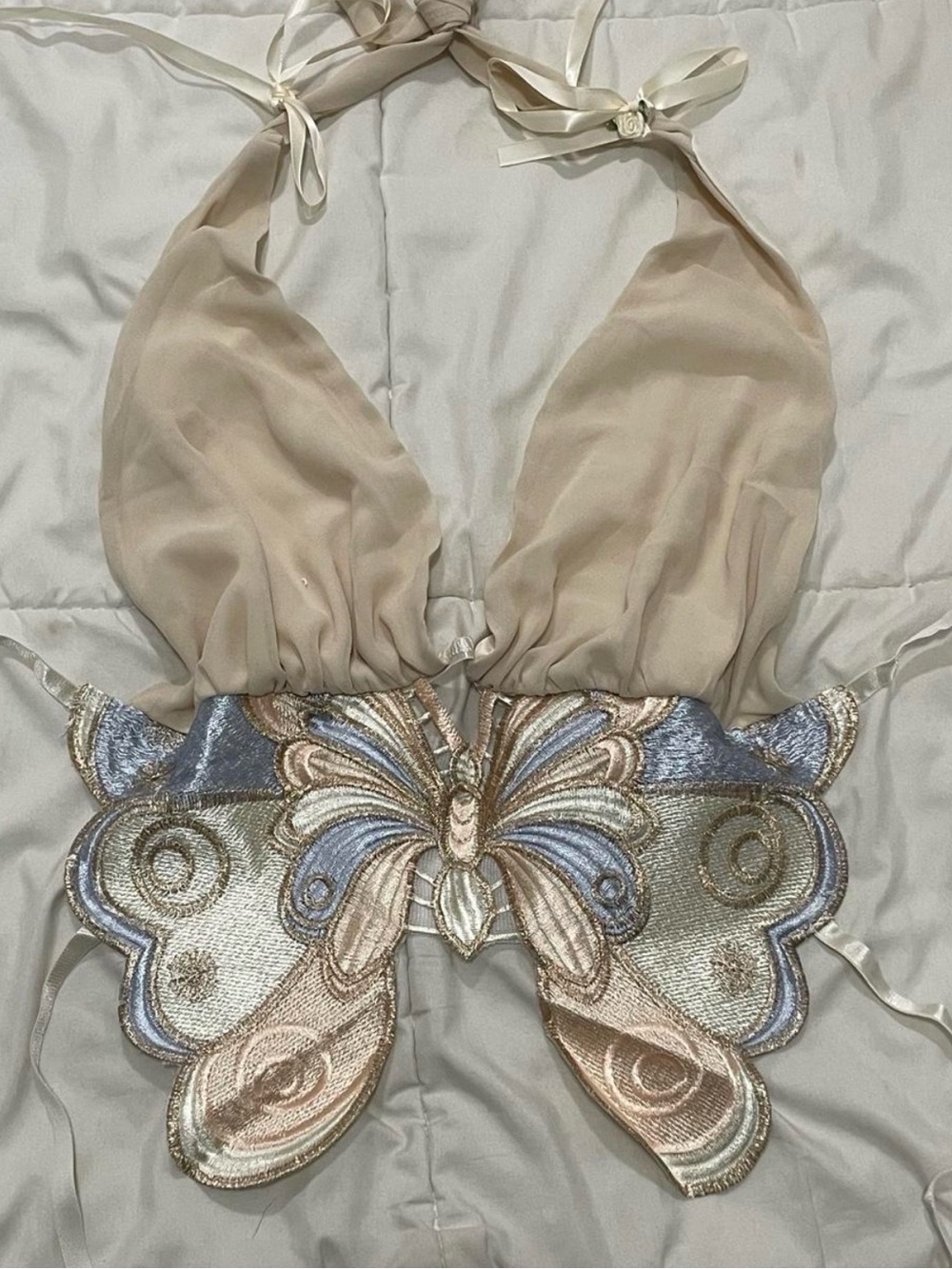 Butterfly Halter Crop Top